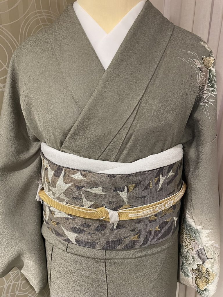 緑色　訪問着